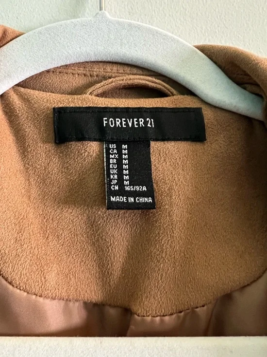 F21 tan faux suede jacket - Picture 3 of 3
